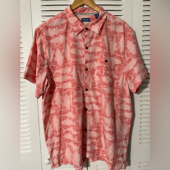 CARIBBEAN JOE ISLAND SUPPLY CO.  MEN'S SHORT SLEEVES SHIRT PINK SIZE XXL - Picture 14 of 15